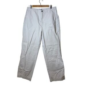 Chico's Women Pants 3 XL Beige Cotton Straight Leg Coastal Minimalist Utility